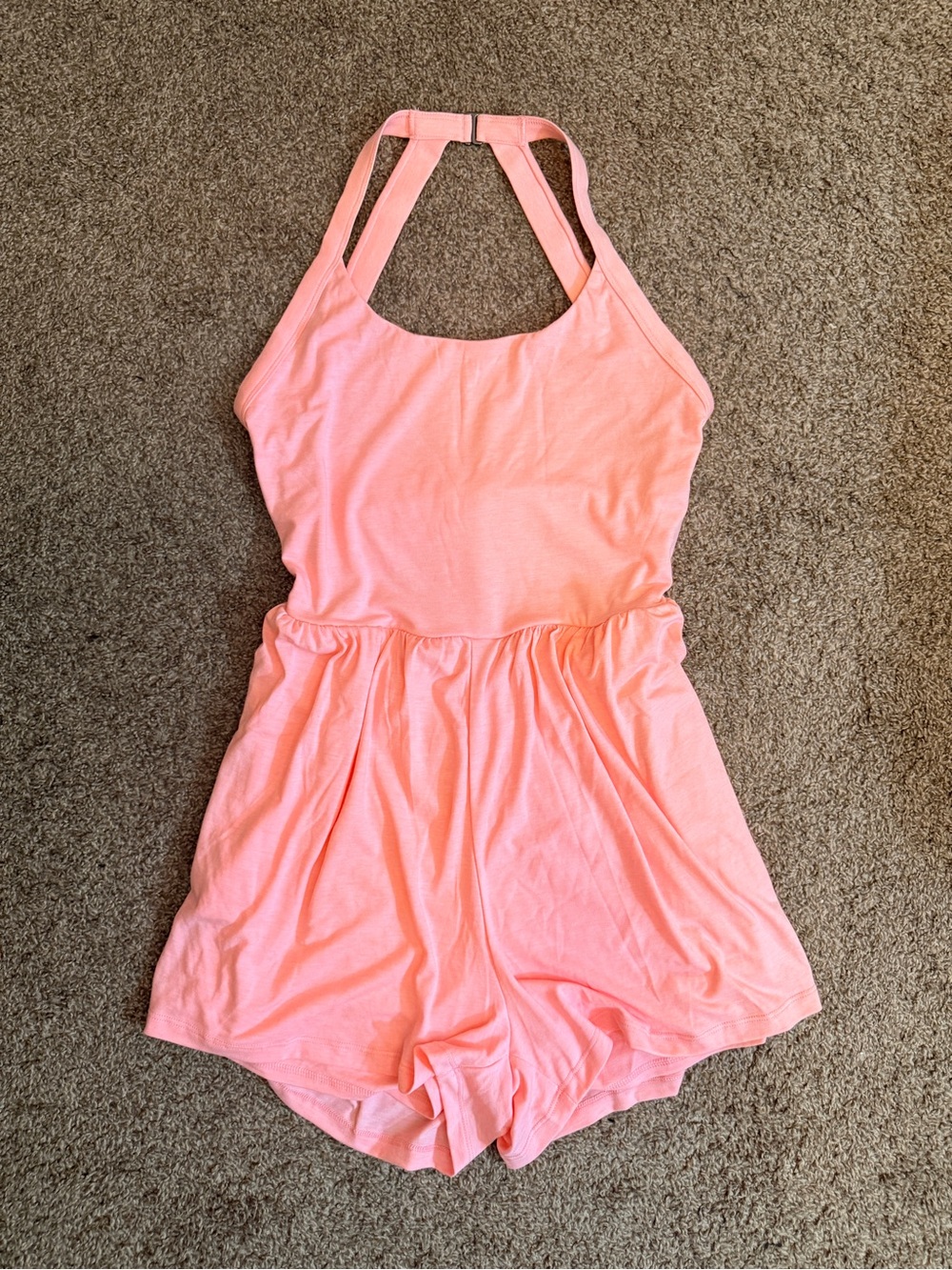NWOT HALARA easy peasy Pink Halter Romper with built in shorts